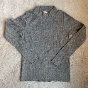 NWOT Kids Crewcuts Heather Gray Ribbed Mock Neck Top